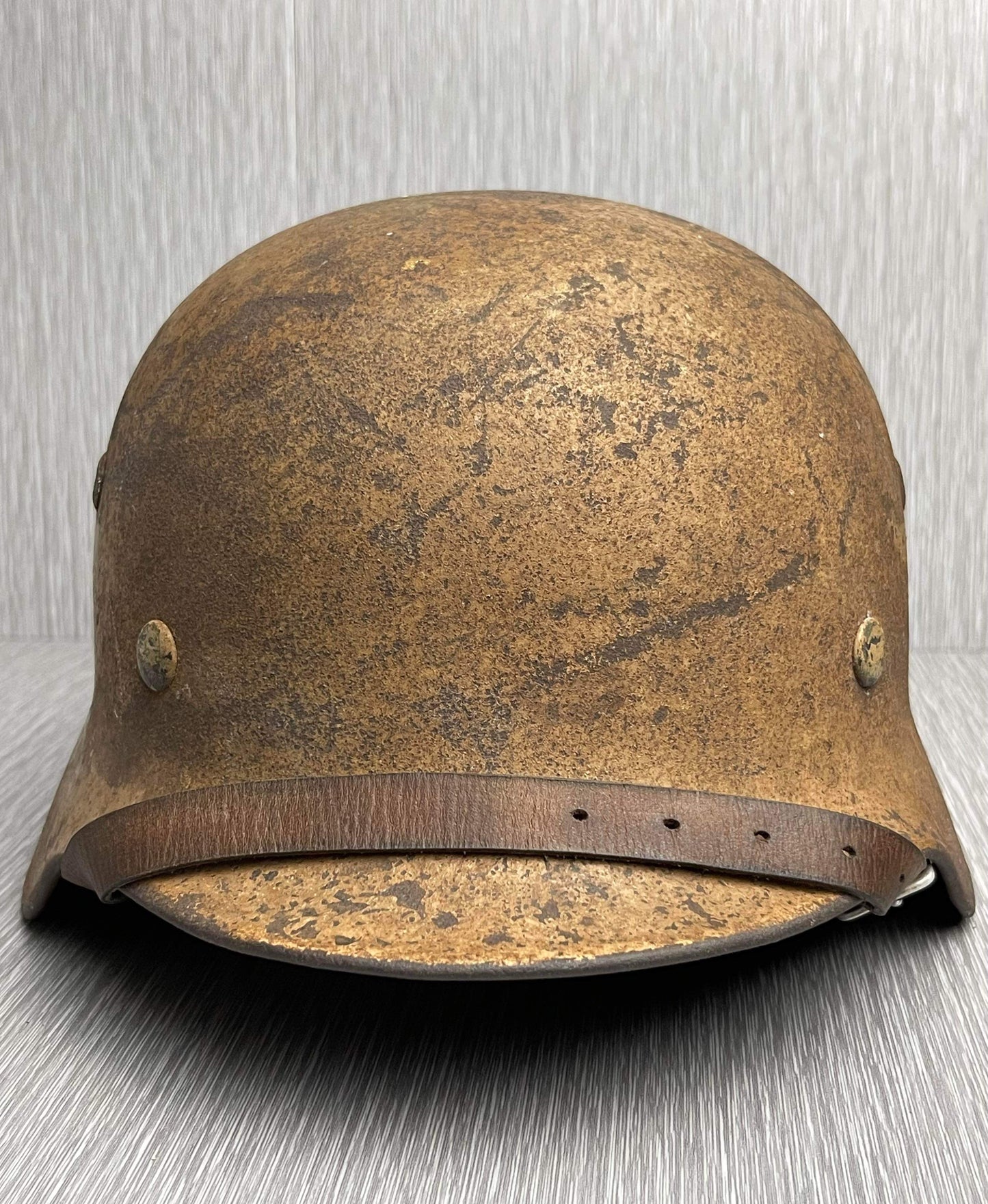 GERMAN WW2 M35 DD DEUTSCHE AFRIKA KORPS LUFTWAFFE CAMOUFLAGED HELMET