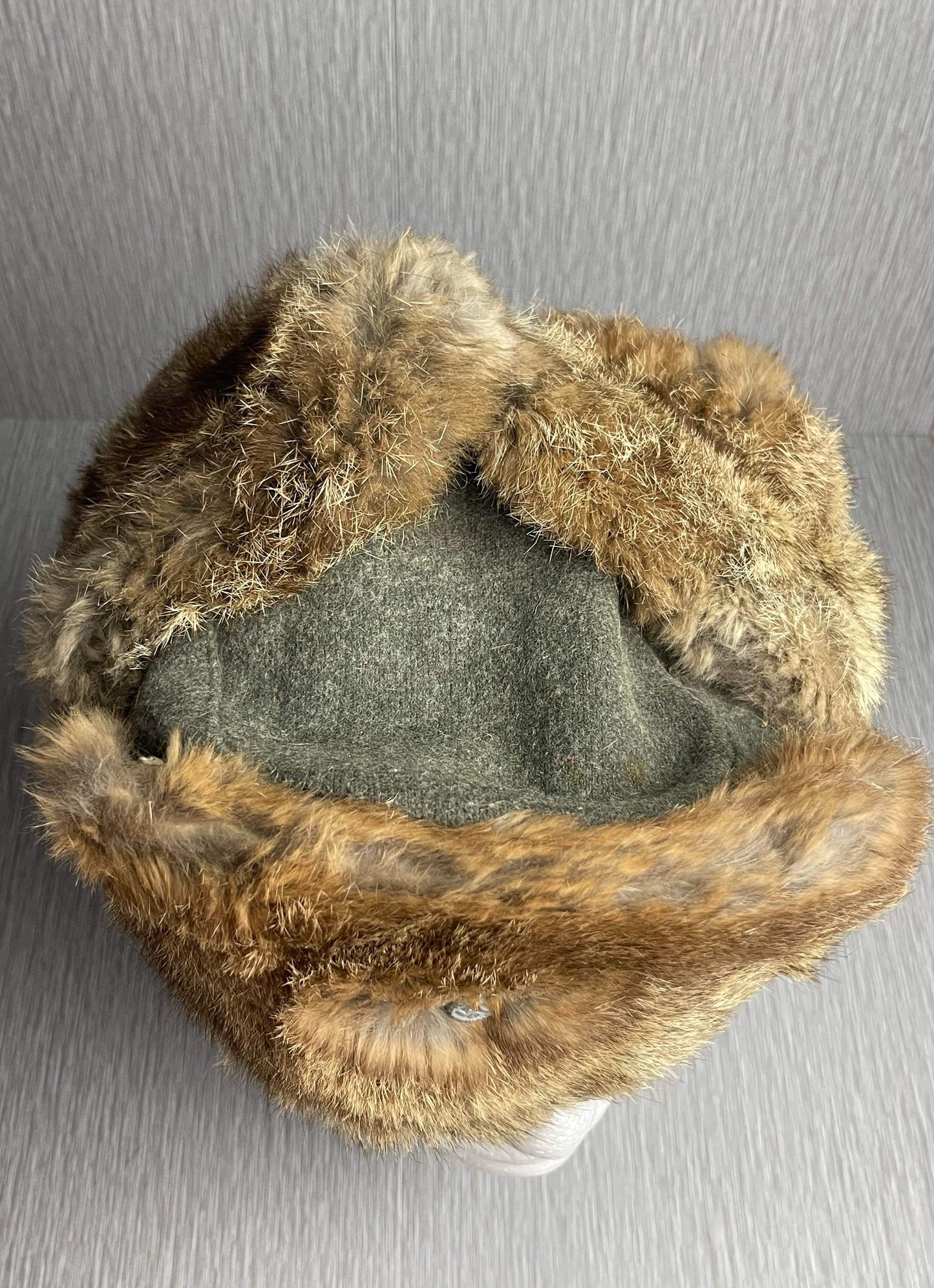 GERMAN WW2 1943 HEER EM/NCO WINTER RABBIT FUR HAT RBNR MARKED