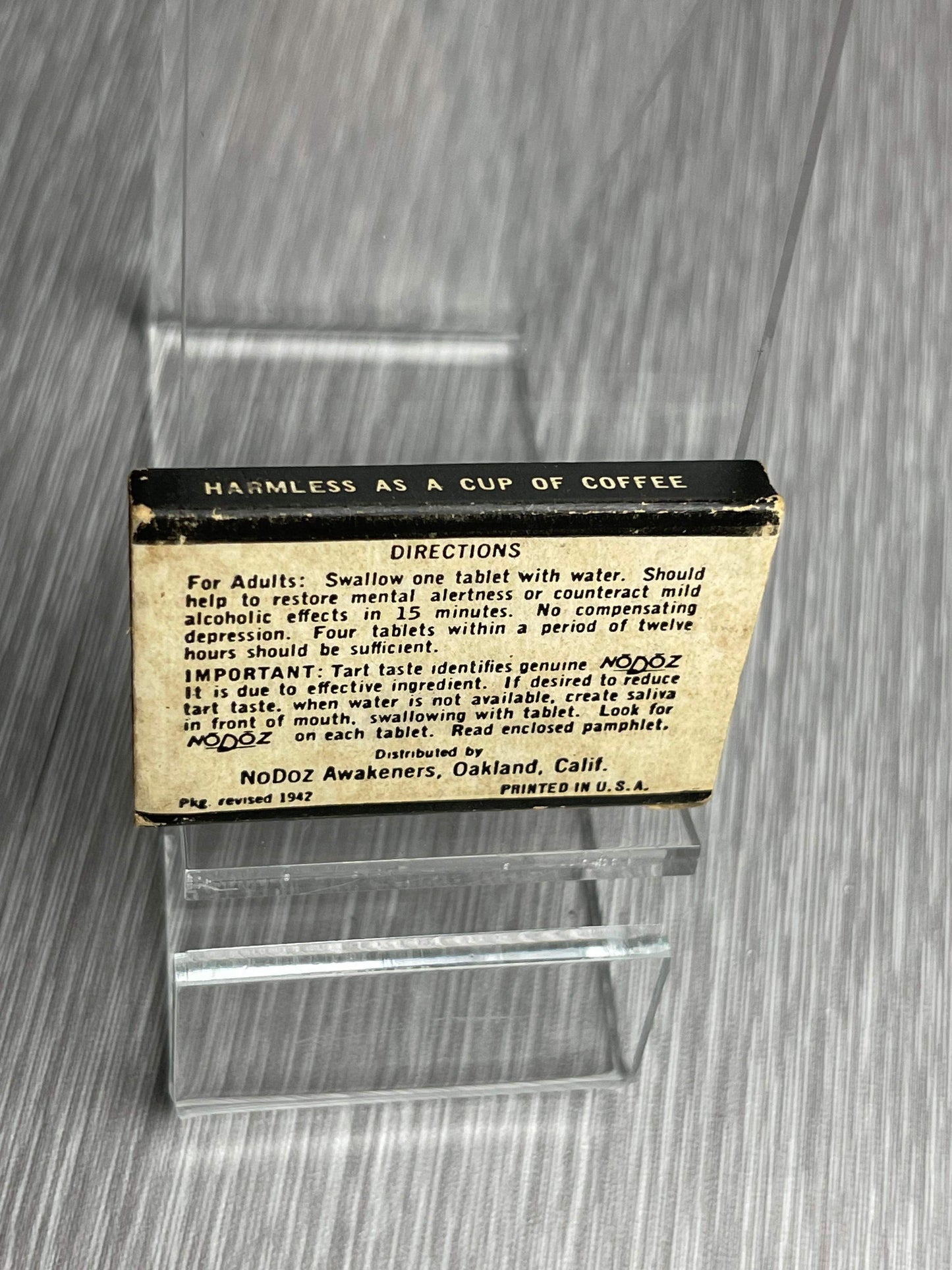 AMERICAN WW2 “NO DOZ” AWAKENERS CAFFEINE TABLETS WITH ORIGINAL BOX FROM VET FOOTLOCKER