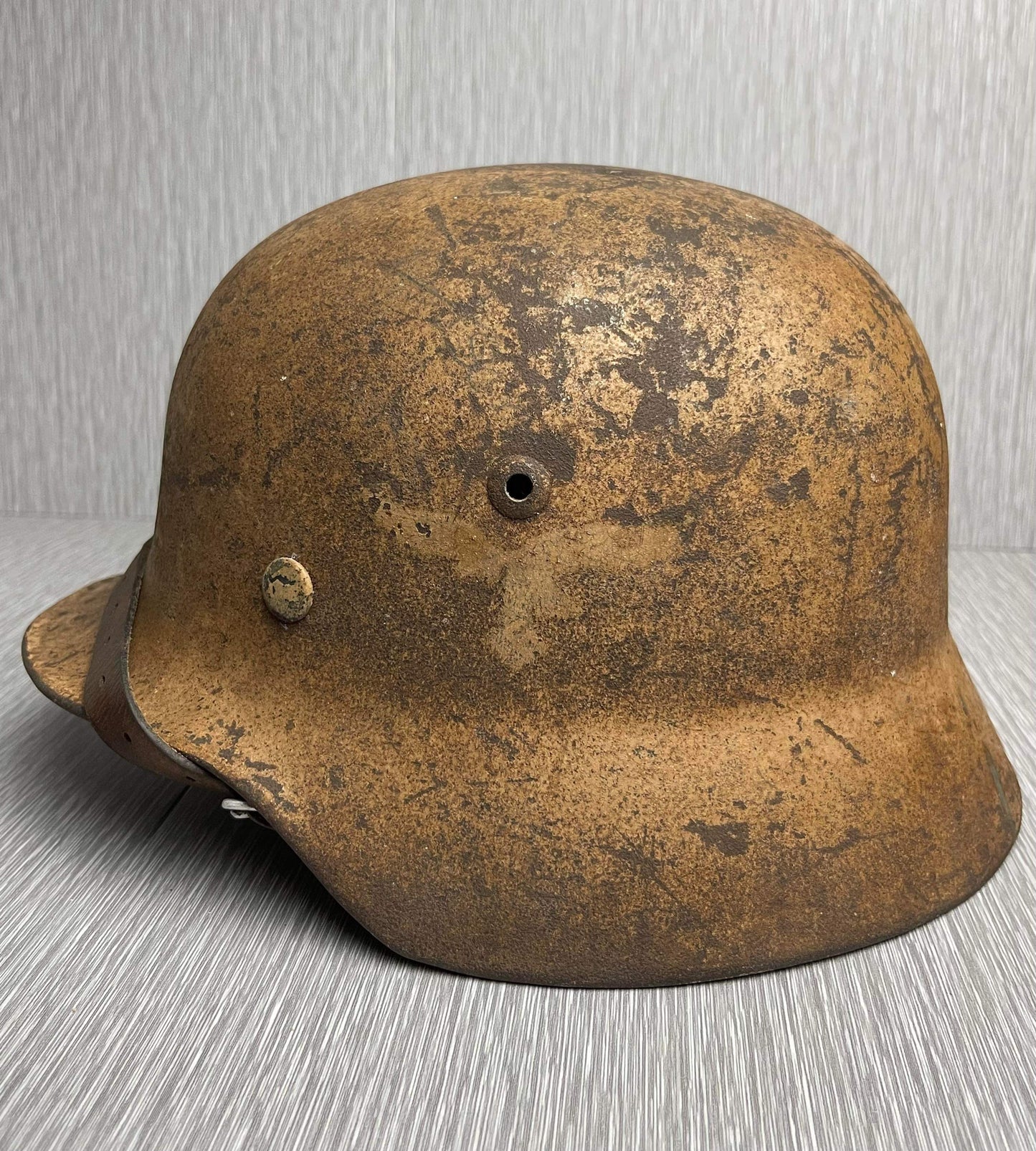 GERMAN WW2 M35 DD DEUTSCHE AFRIKA KORPS LUFTWAFFE CAMOUFLAGED HELMET