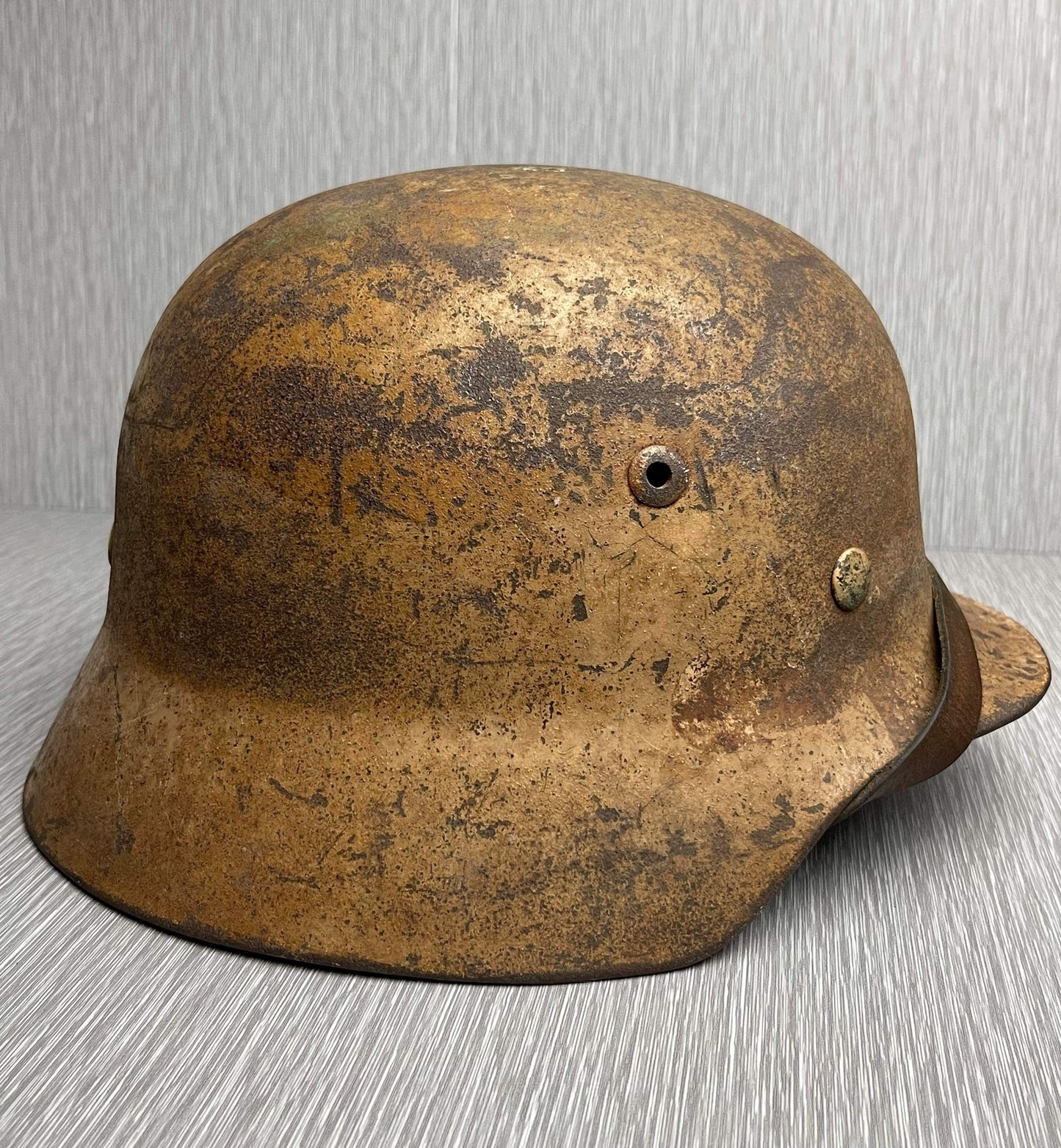 GERMAN WW2 M35 DD DEUTSCHE AFRIKA KORPS LUFTWAFFE CAMOUFLAGED HELMET