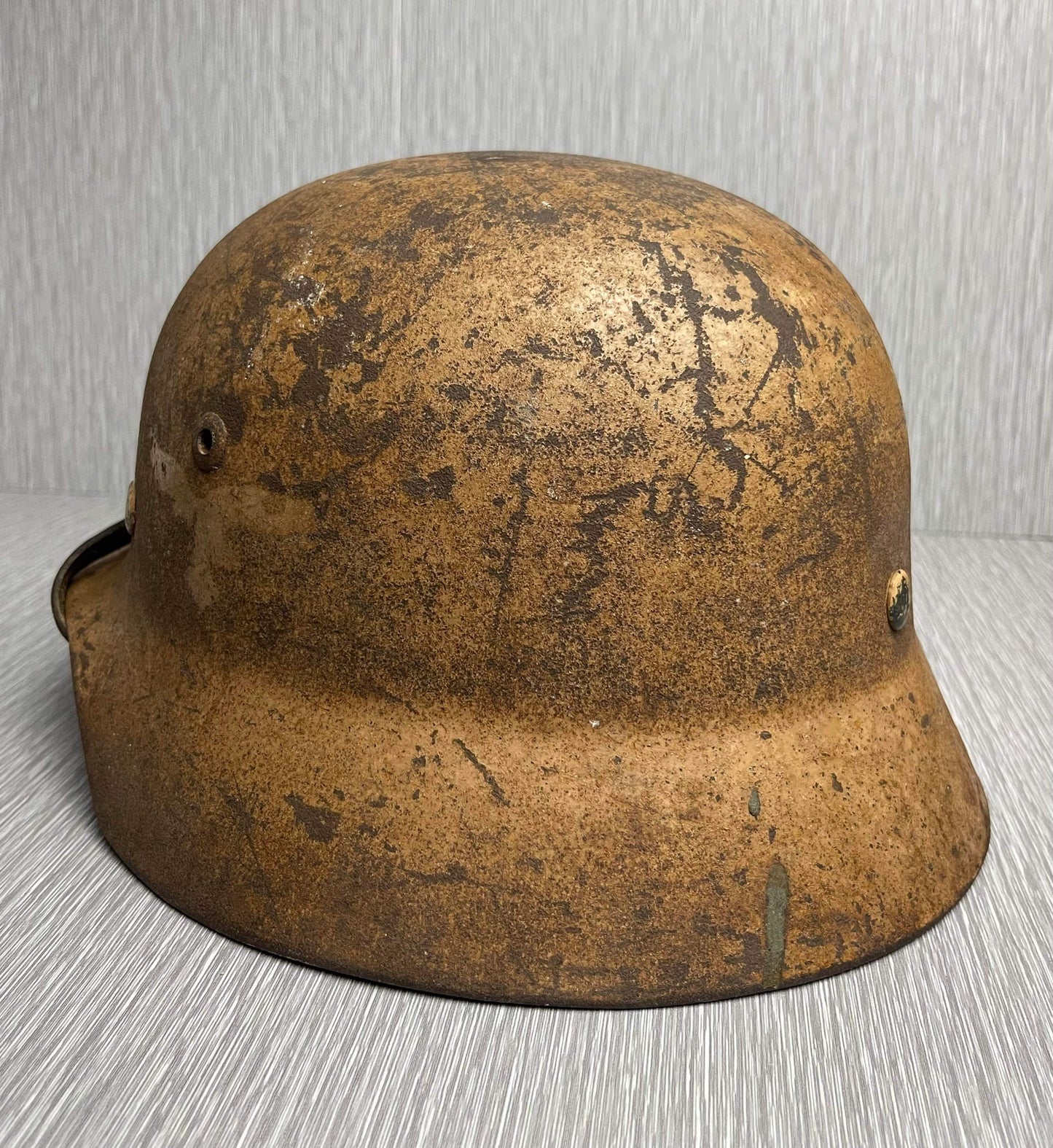 GERMAN WW2 M35 DD DEUTSCHE AFRIKA KORPS LUFTWAFFE CAMOUFLAGED HELMET