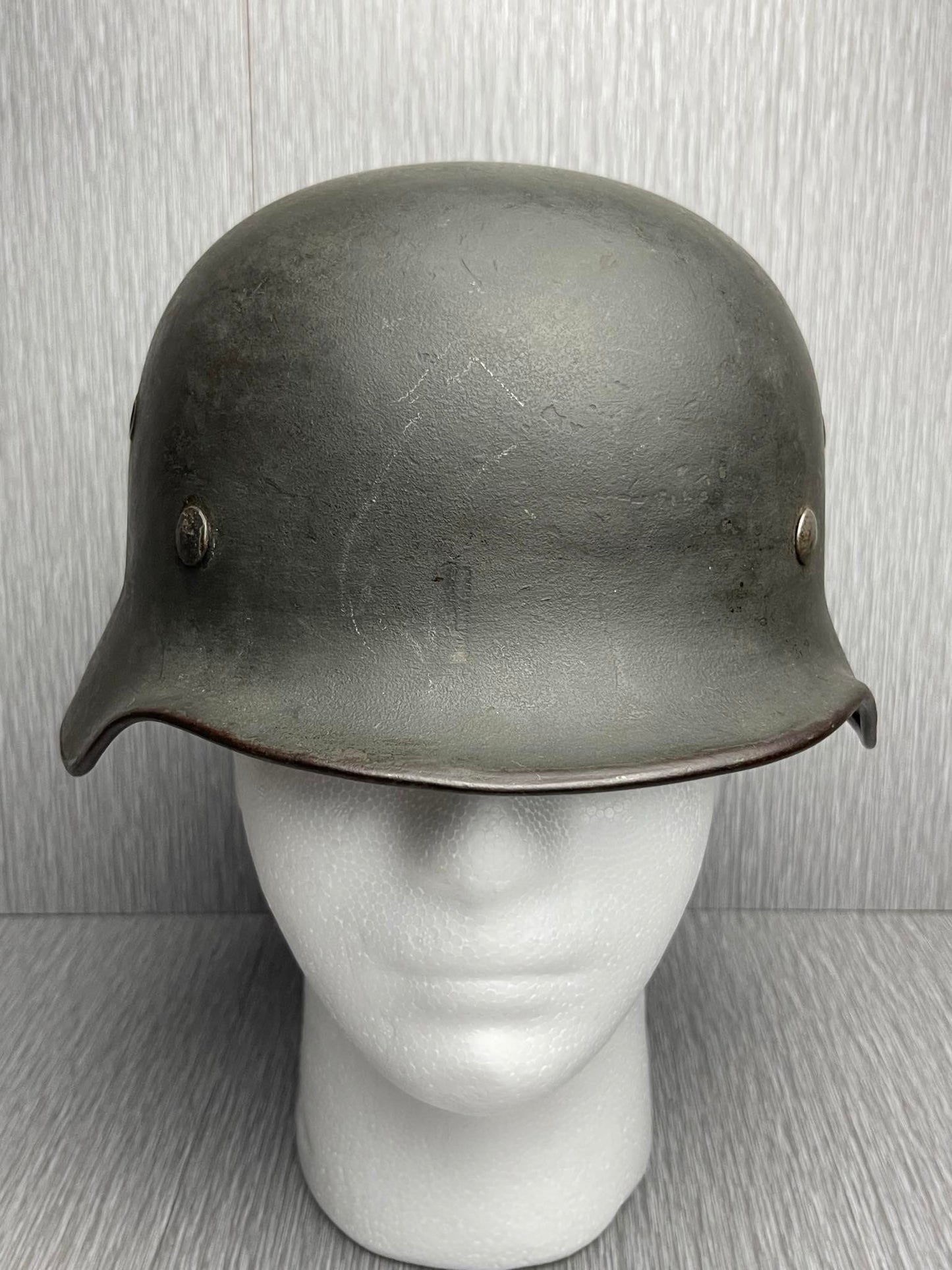 GERMAN WW2 KRIEGSMARINE M40 COMBAT HELMET SHIP GREY CAMO OVERPAINT EF64 NAMED