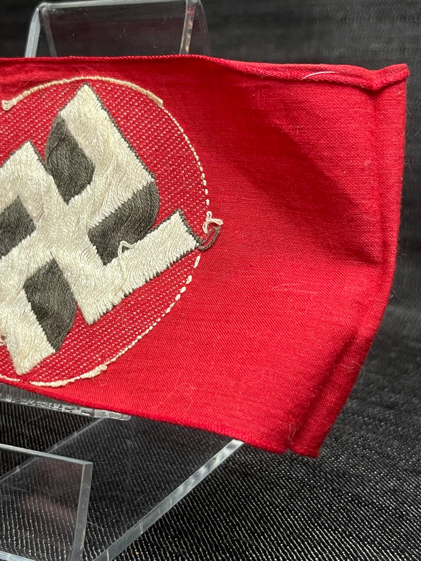 GERMAN WW2 BEVO VARIANT NSDAP "NATIONALSOZIALISTISCHE DEUTSCHER ARBEITERPARTEI" ARMBAND