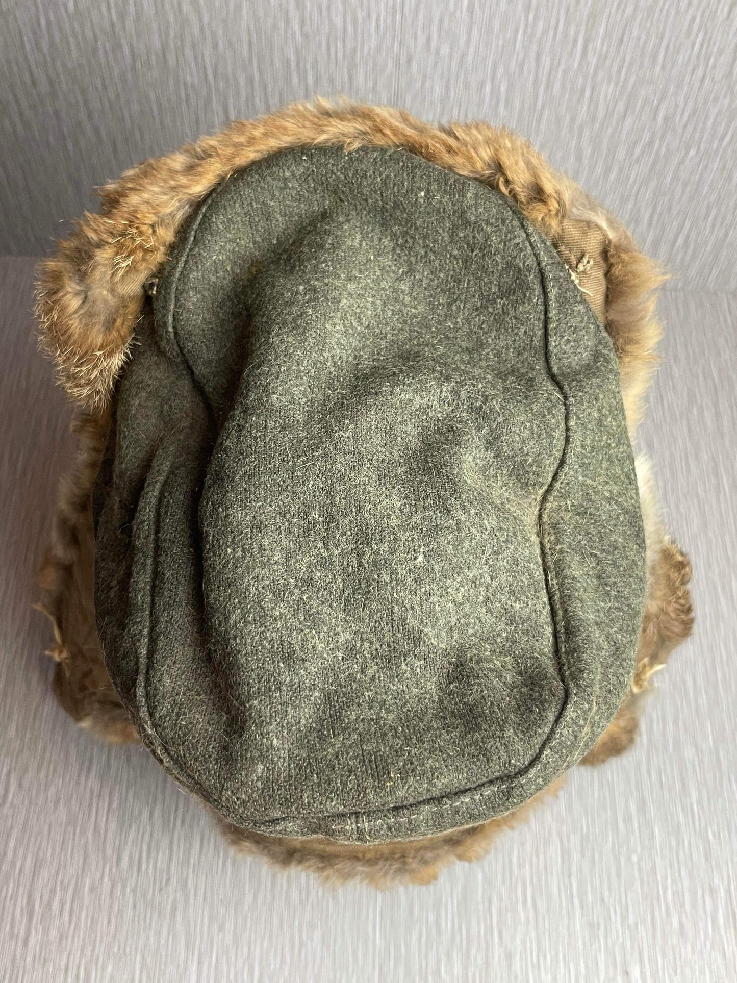 GERMAN WW2 1943 HEER EM/NCO WINTER RABBIT FUR HAT RBNR MARKED