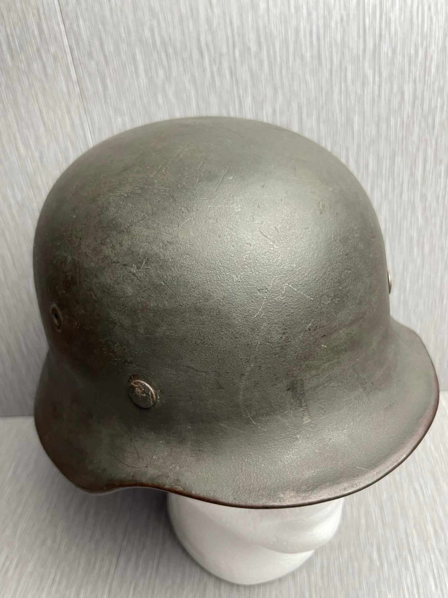 GERMAN WW2 KRIEGSMARINE M40 COMBAT HELMET SHIP GREY CAMO OVERPAINT EF64 NAMED