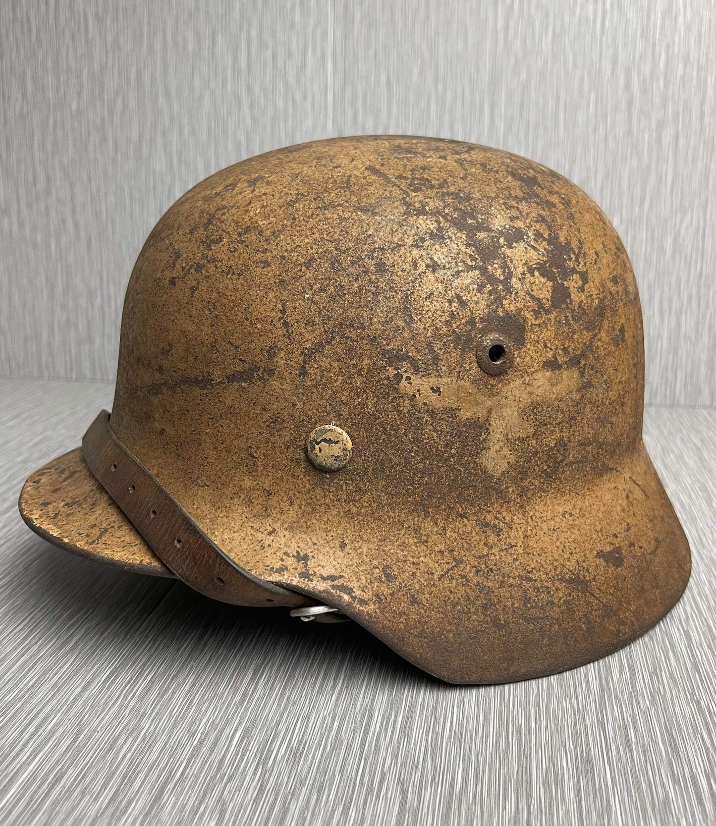 GERMAN WW2 M35 DD DEUTSCHE AFRIKA KORPS LUFTWAFFE CAMOUFLAGED HELMET