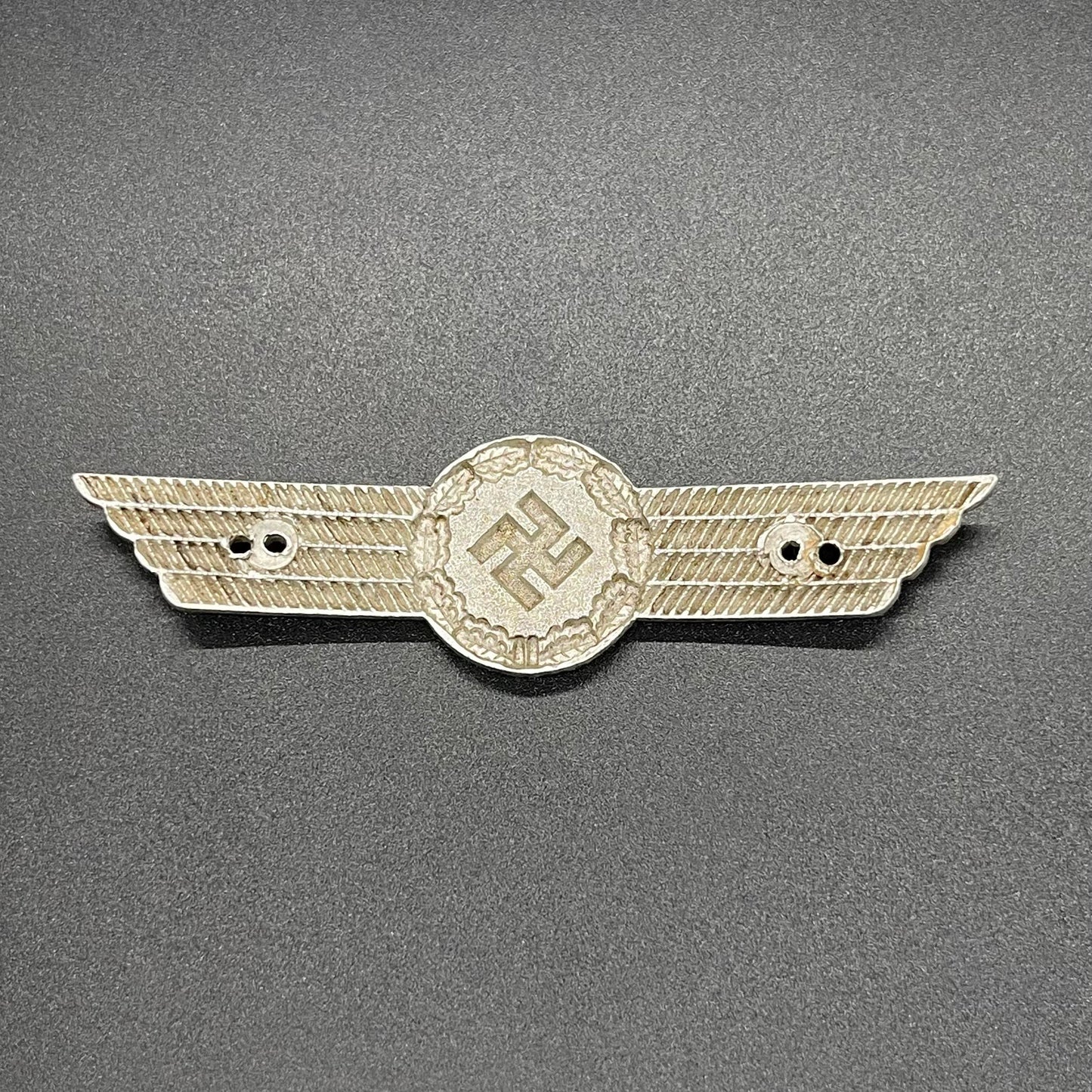 GERMAN WW2 LUFTWAFFE CIVILIAN FIRE BRIGADE EM/NCO SEW-ON VISOR CAP INSIGNIA