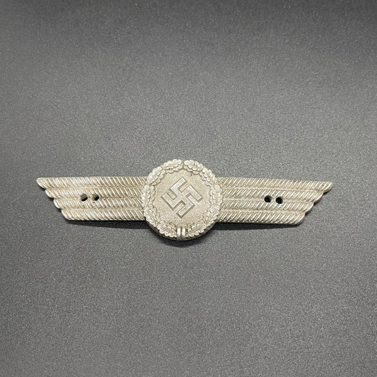 GERMAN WW2 LUFTWAFFE CIVILIAN FIRE BRIGADE EM/NCO SEW-ON VISOR CAP INSIGNIA