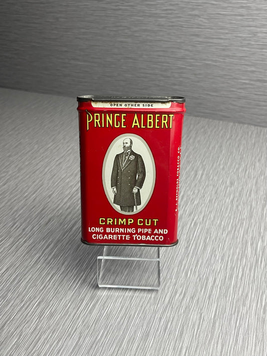 PRINCE ALBERT CRIMP CUT LONG BURNING PIPE & CIGARETTE TOBACCO IN ORIGINAL TIN MID 20TH CENTURY