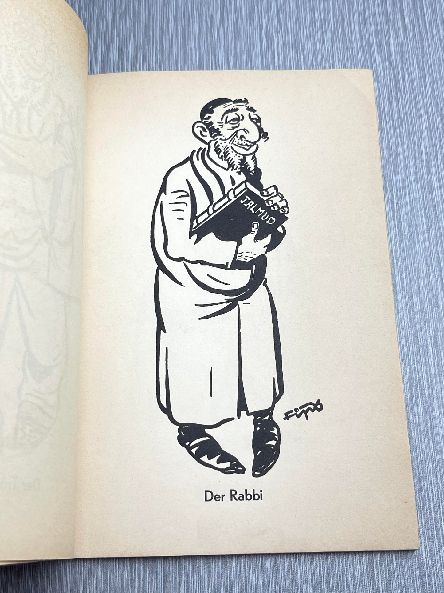 GERMAN WW2 1934 "JUDEN STELLEN SICH VOR" JULIUS STREICHER ANTI-SEMITIC BOOK W/ "FIPS" CARTOONS