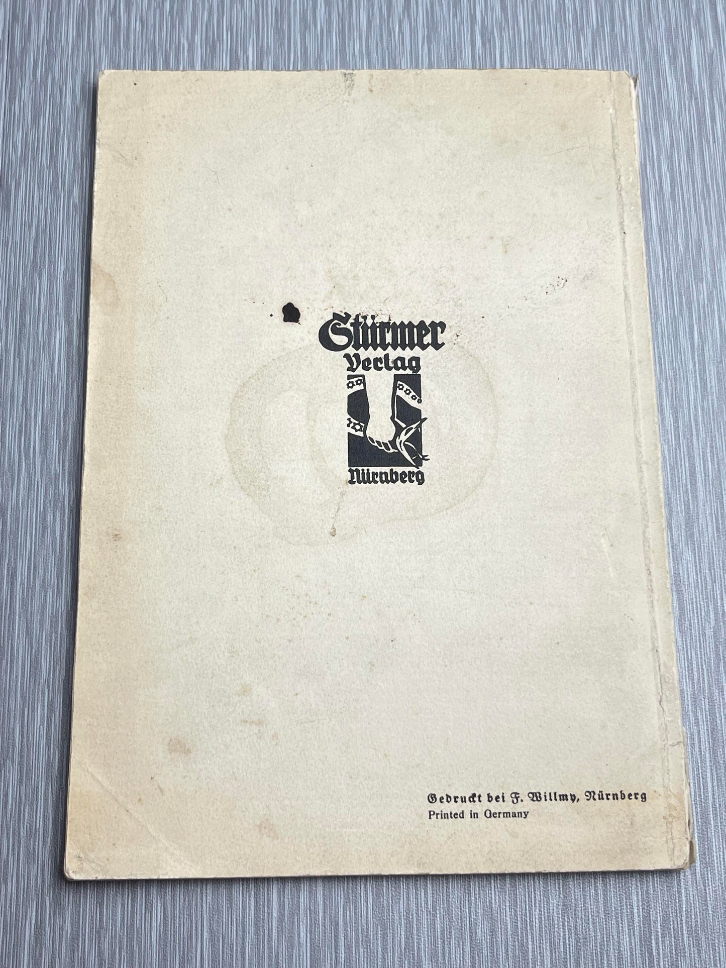 GERMAN WW2 1934 "JUDEN STELLEN SICH VOR" JULIUS STREICHER ANTI-SEMITIC BOOK W/ "FIPS" CARTOONS