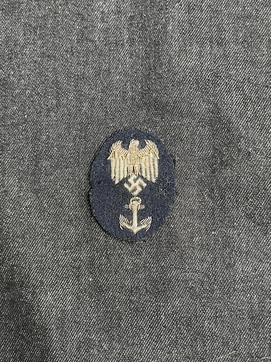 RARE GERMAN WW2 KRIEGSMARINE BEAMTE SHIP PILOT SLEEVE BADGE IN BULLION