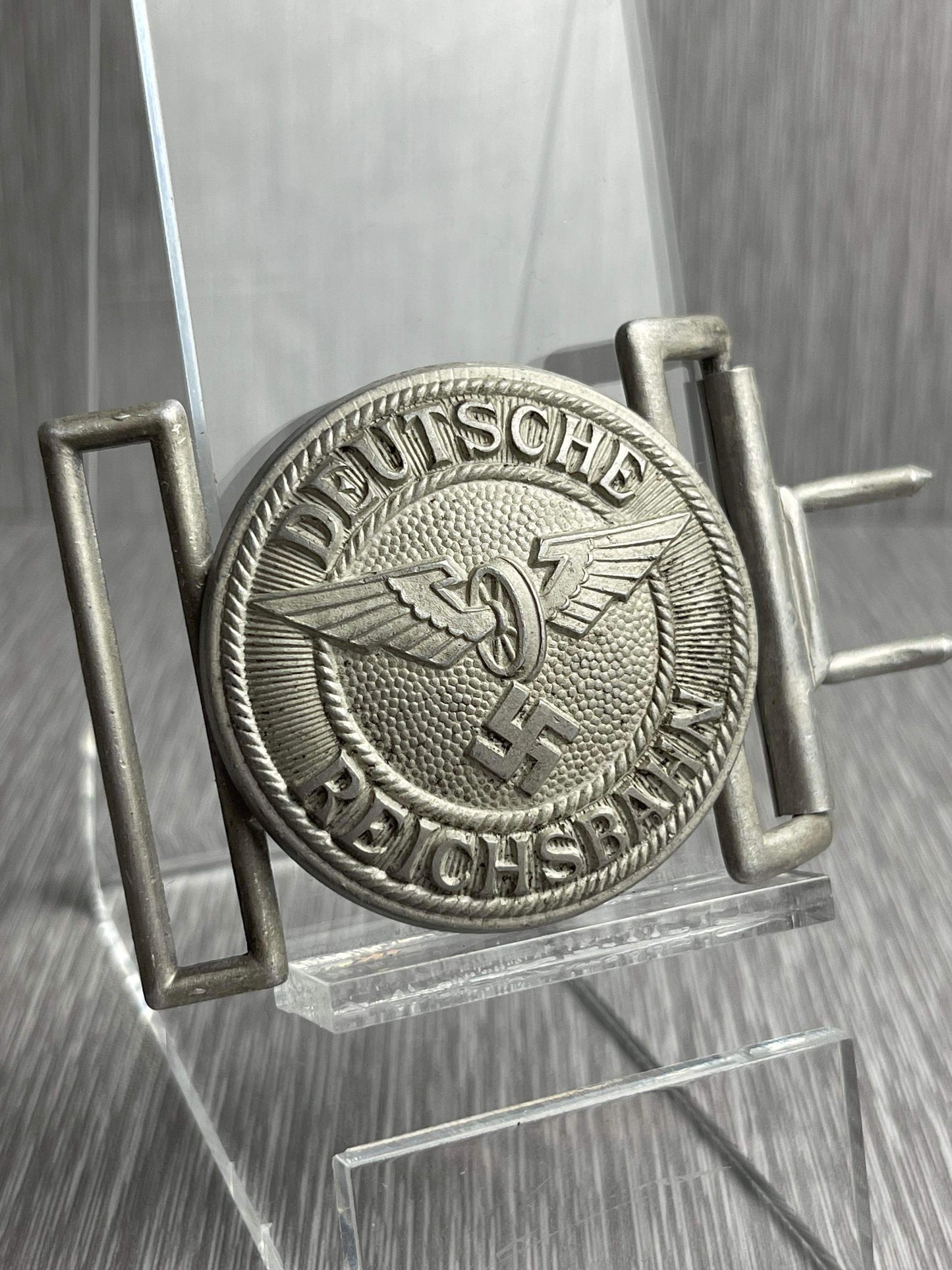 GERMAN WW2 DEUTSCHE REICHSBAHN BAHNSCHUTZ POLIZEI LEADER'S BUCKLE BY ASSMAN