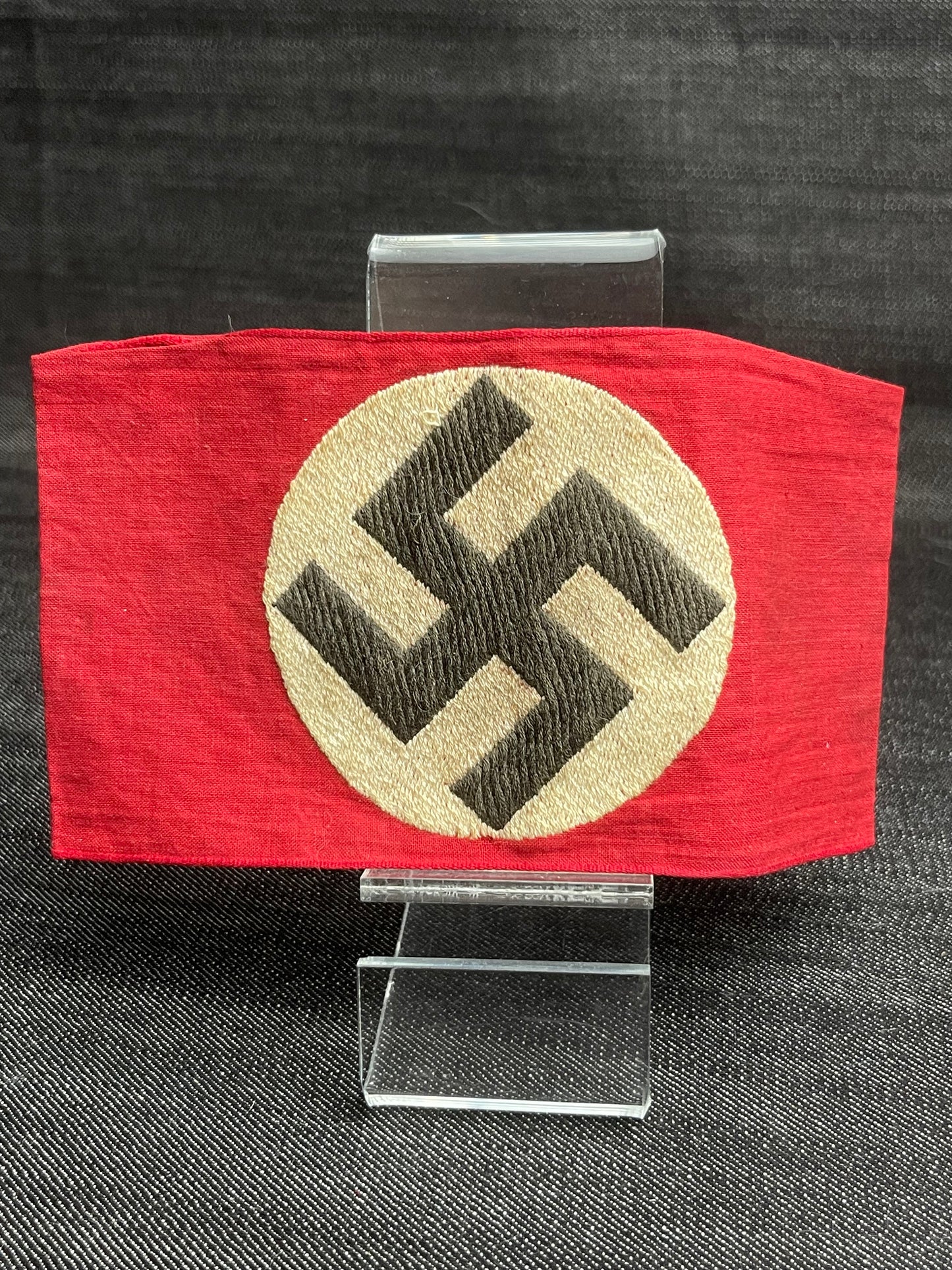 GERMAN WW2 BEVO VARIANT NSDAP "NATIONALSOZIALISTISCHE DEUTSCHER ARBEITERPARTEI" ARMBAND