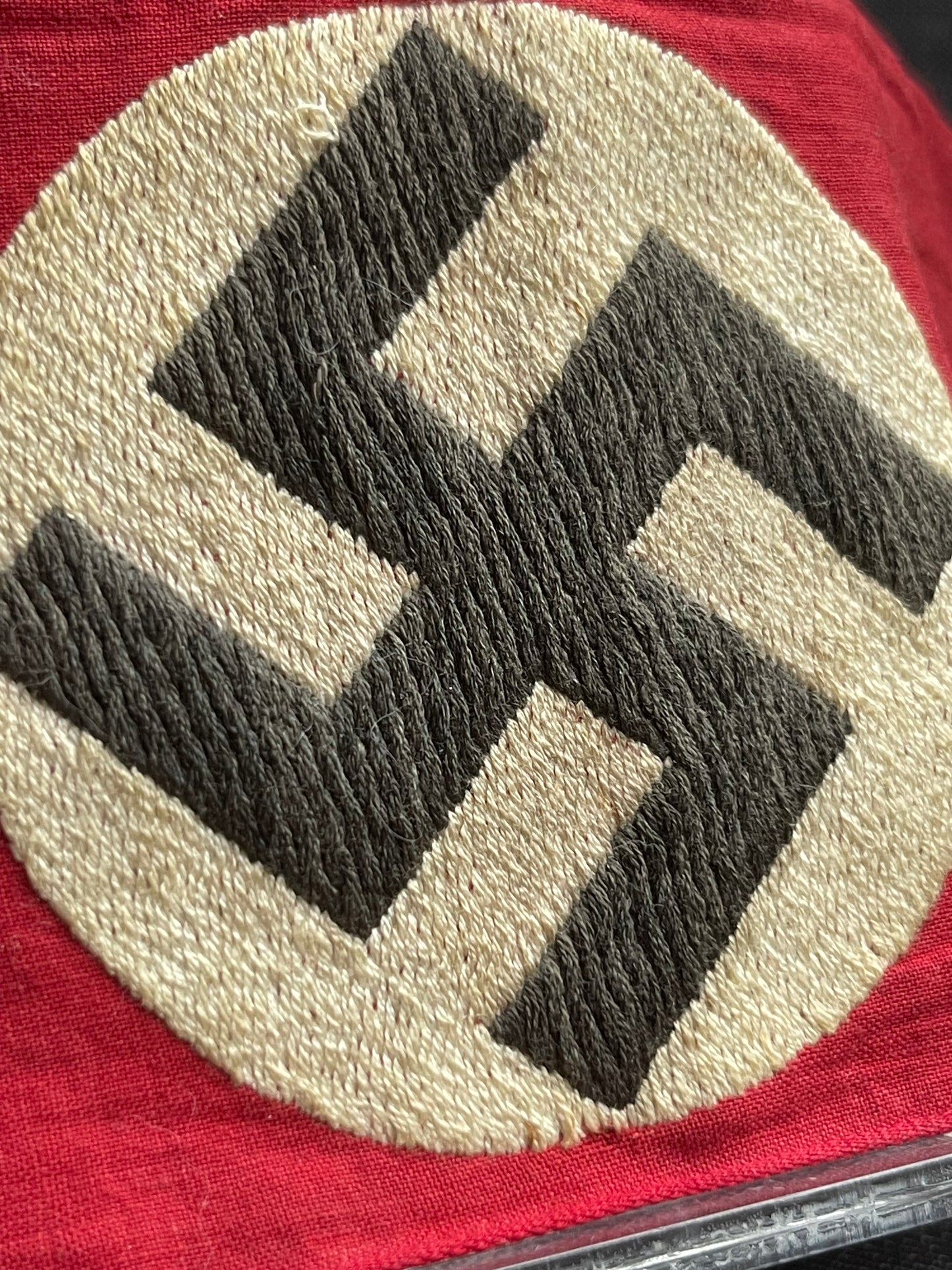 GERMAN WW2 BEVO VARIANT NSDAP "NATIONALSOZIALISTISCHE DEUTSCHER ARBEITERPARTEI" ARMBAND