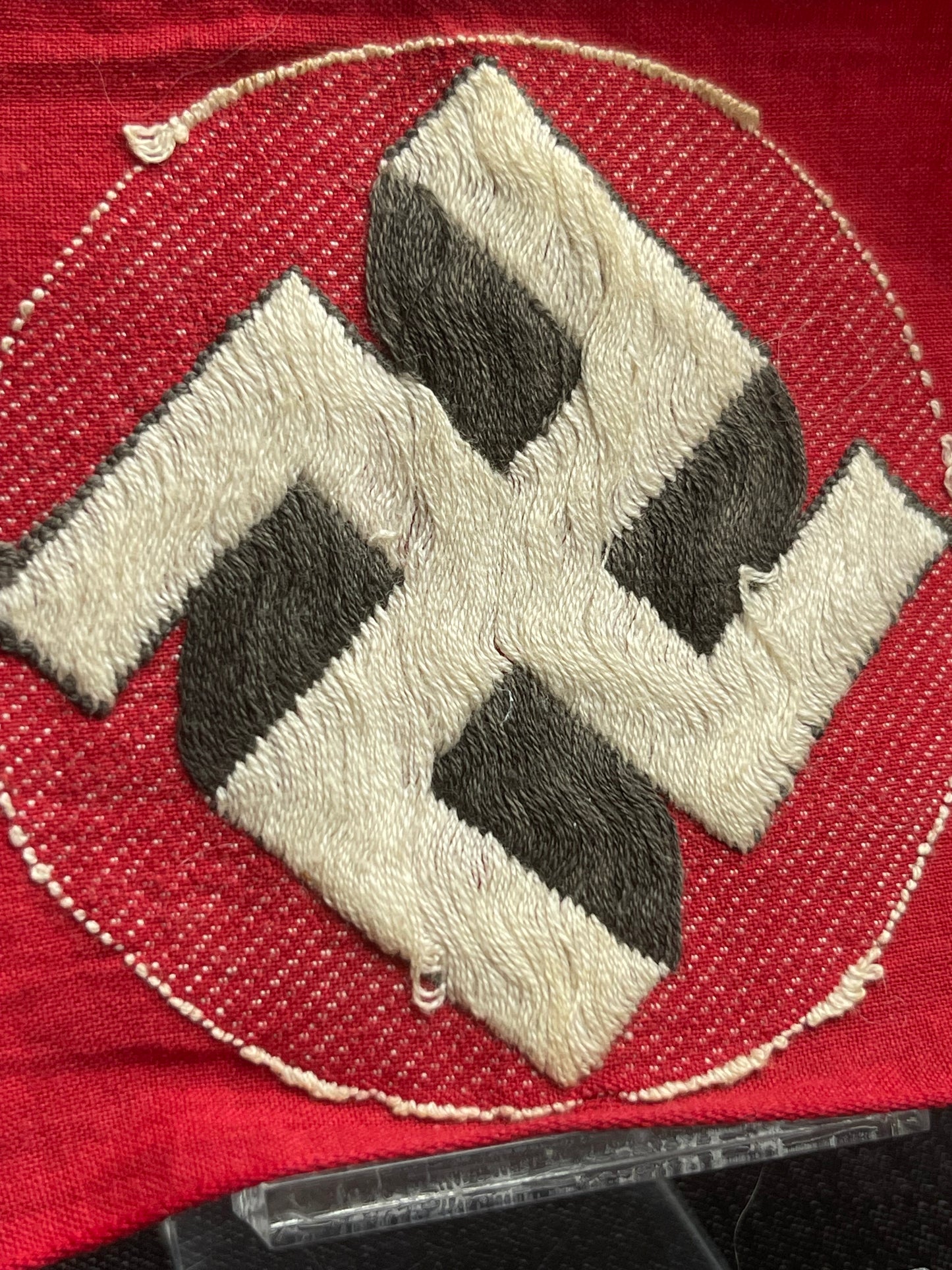 GERMAN WW2 BEVO VARIANT NSDAP "NATIONALSOZIALISTISCHE DEUTSCHER ARBEITERPARTEI" ARMBAND