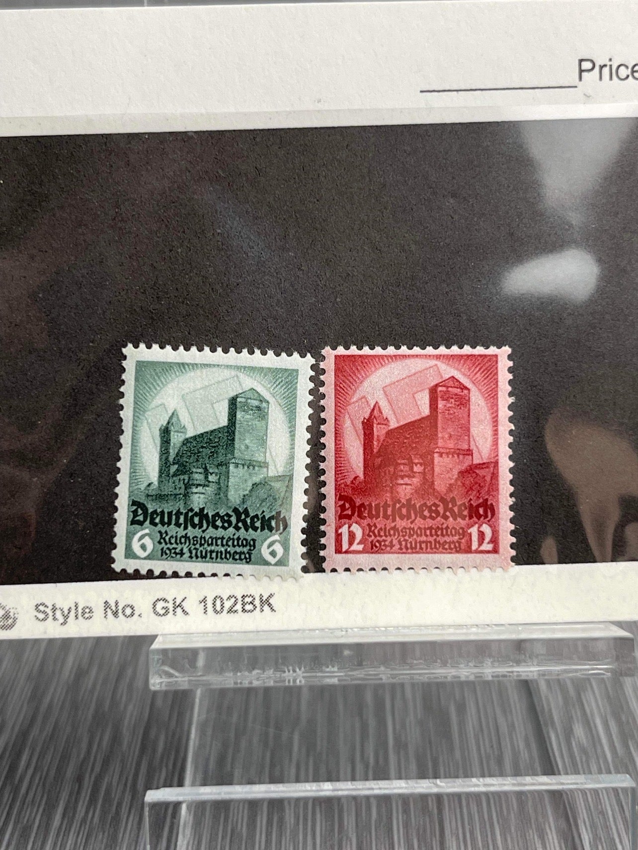 GERMAN WW2 1934 REICHSPARTEITAG NÜRNBERG 6PF & 12PF STAMP LOT