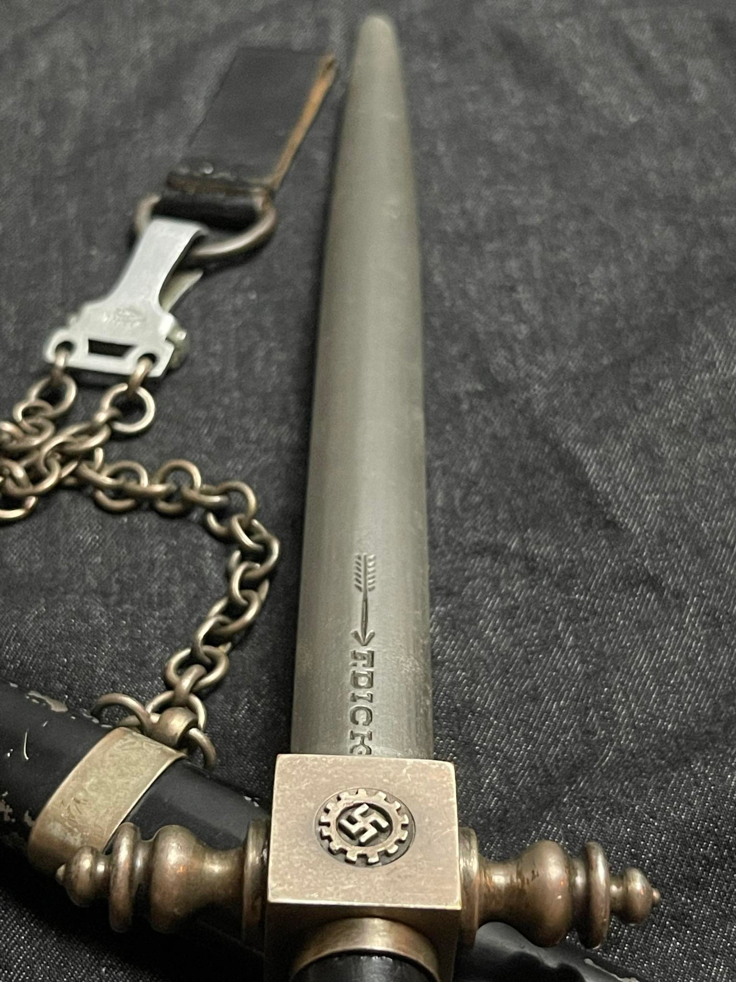 GERMAN WW2 DEUTSCHE ARBEITSFRONT 'DAF' DAGGER BY F. DICK W/ OLC HANGER