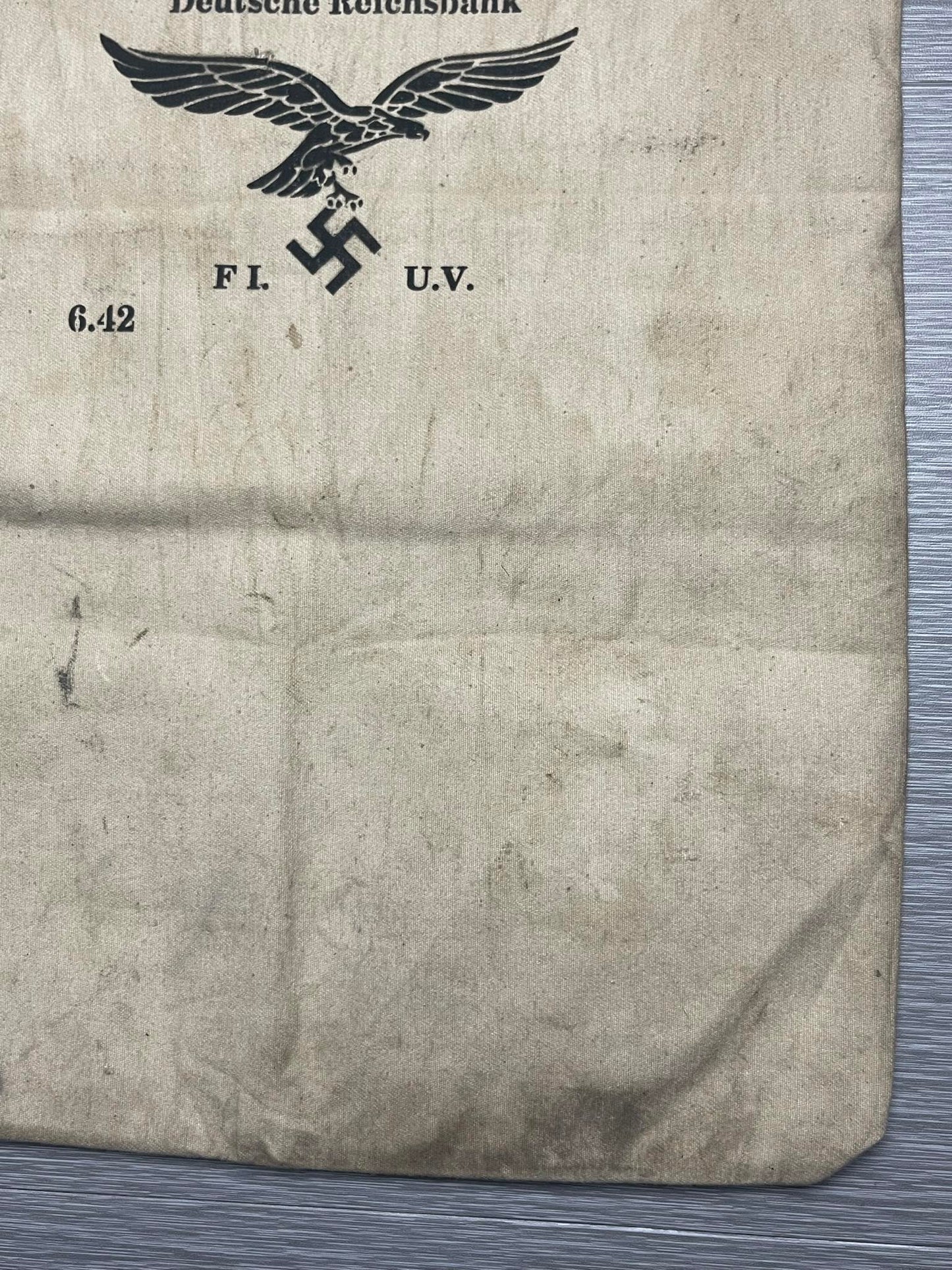 GERMAN WW2 1942 DEUTSCHE REICHSBANK LUFTWAFFE SERVICEMEN LARGE PAYROLL BAG RARE