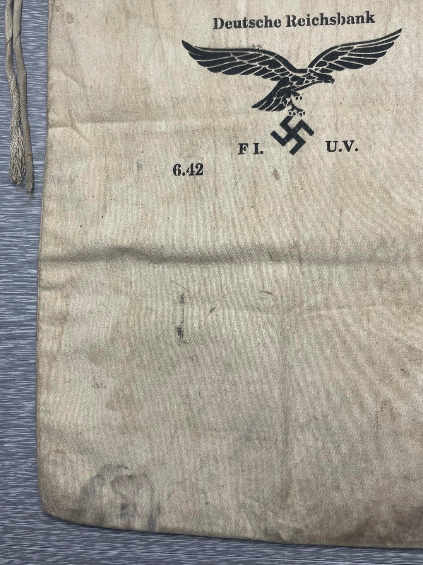 GERMAN WW2 1942 DEUTSCHE REICHSBANK LUFTWAFFE SERVICEMEN LARGE PAYROLL BAG RARE