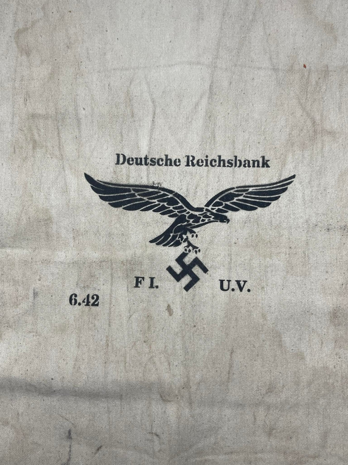 GERMAN WW2 1942 DEUTSCHE REICHSBANK LUFTWAFFE SERVICEMEN LARGE PAYROLL BAG RARE