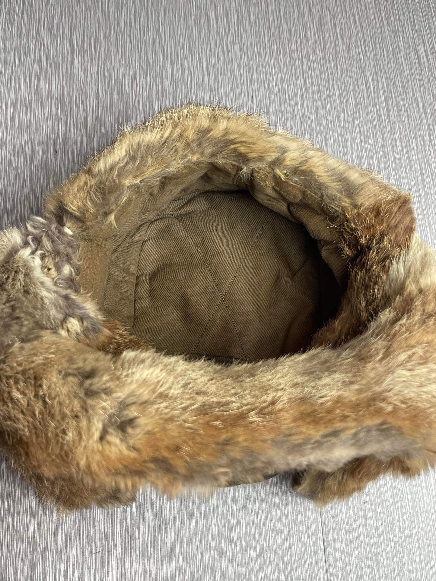 GERMAN WW2 1943 HEER EM/NCO WINTER RABBIT FUR HAT RBNR MARKED