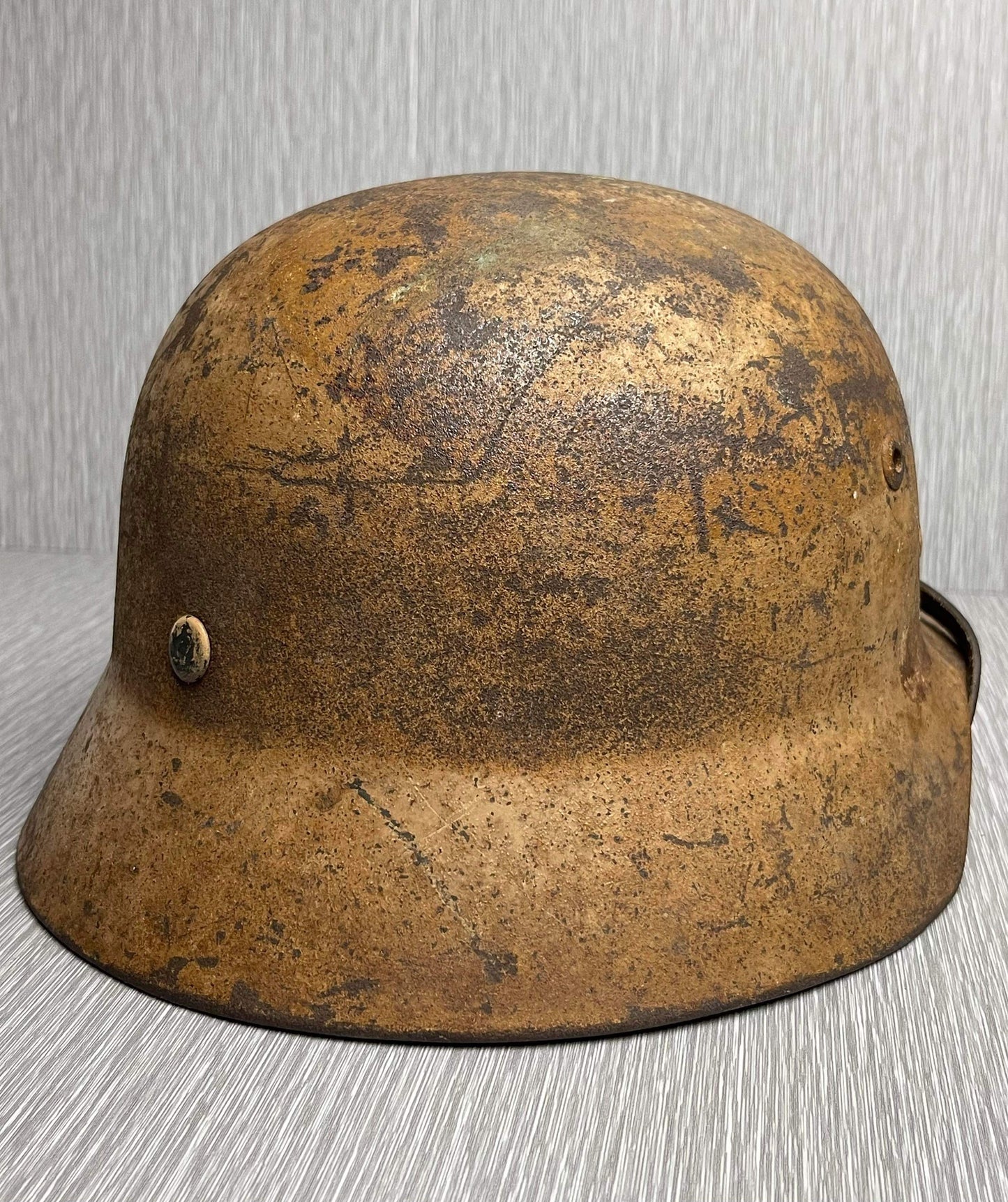 GERMAN WW2 M35 DD DEUTSCHE AFRIKA KORPS LUFTWAFFE CAMOUFLAGED HELMET