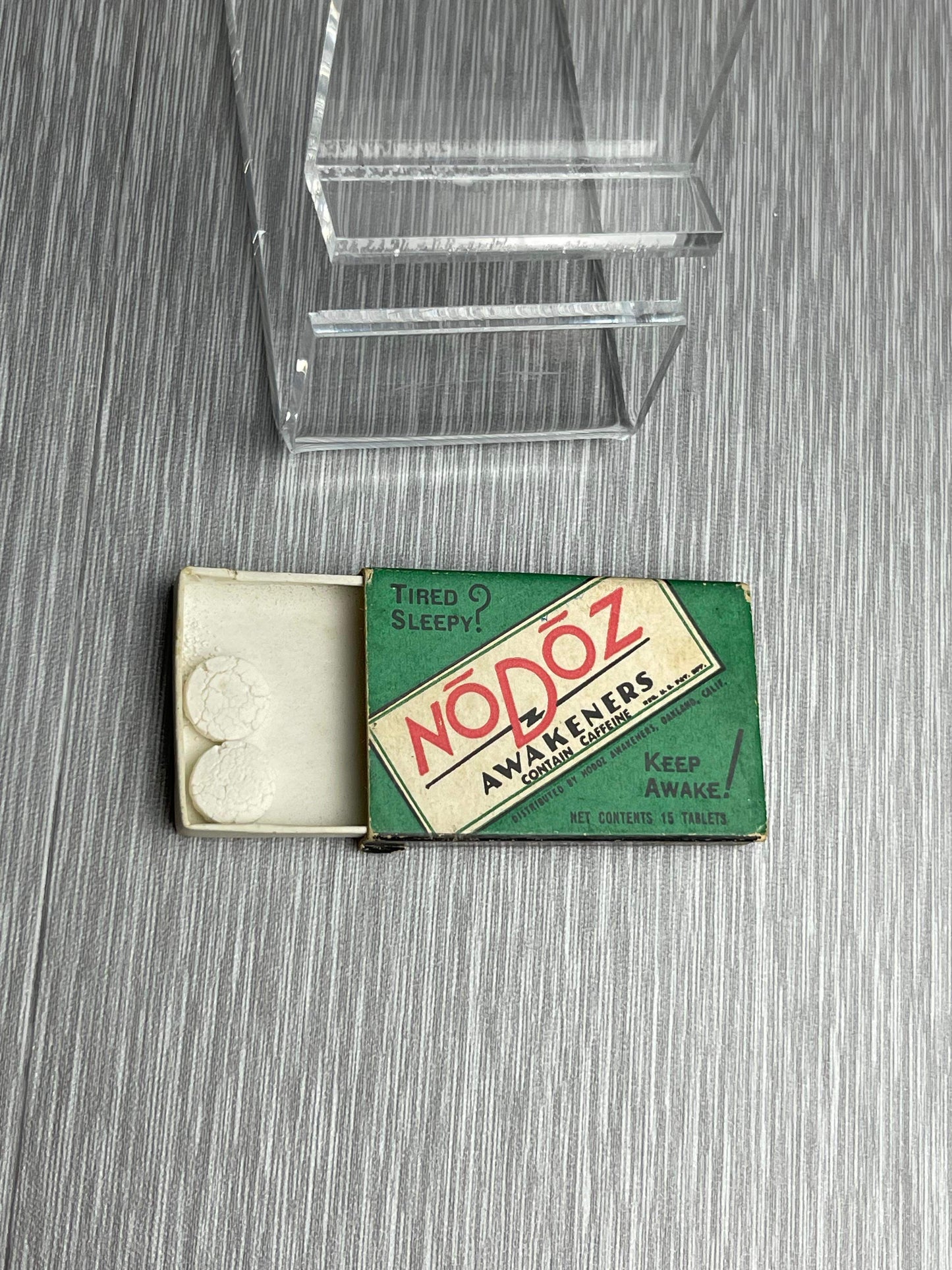 AMERICAN WW2 “NO DOZ” AWAKENERS CAFFEINE TABLETS WITH ORIGINAL BOX FROM VET FOOTLOCKER