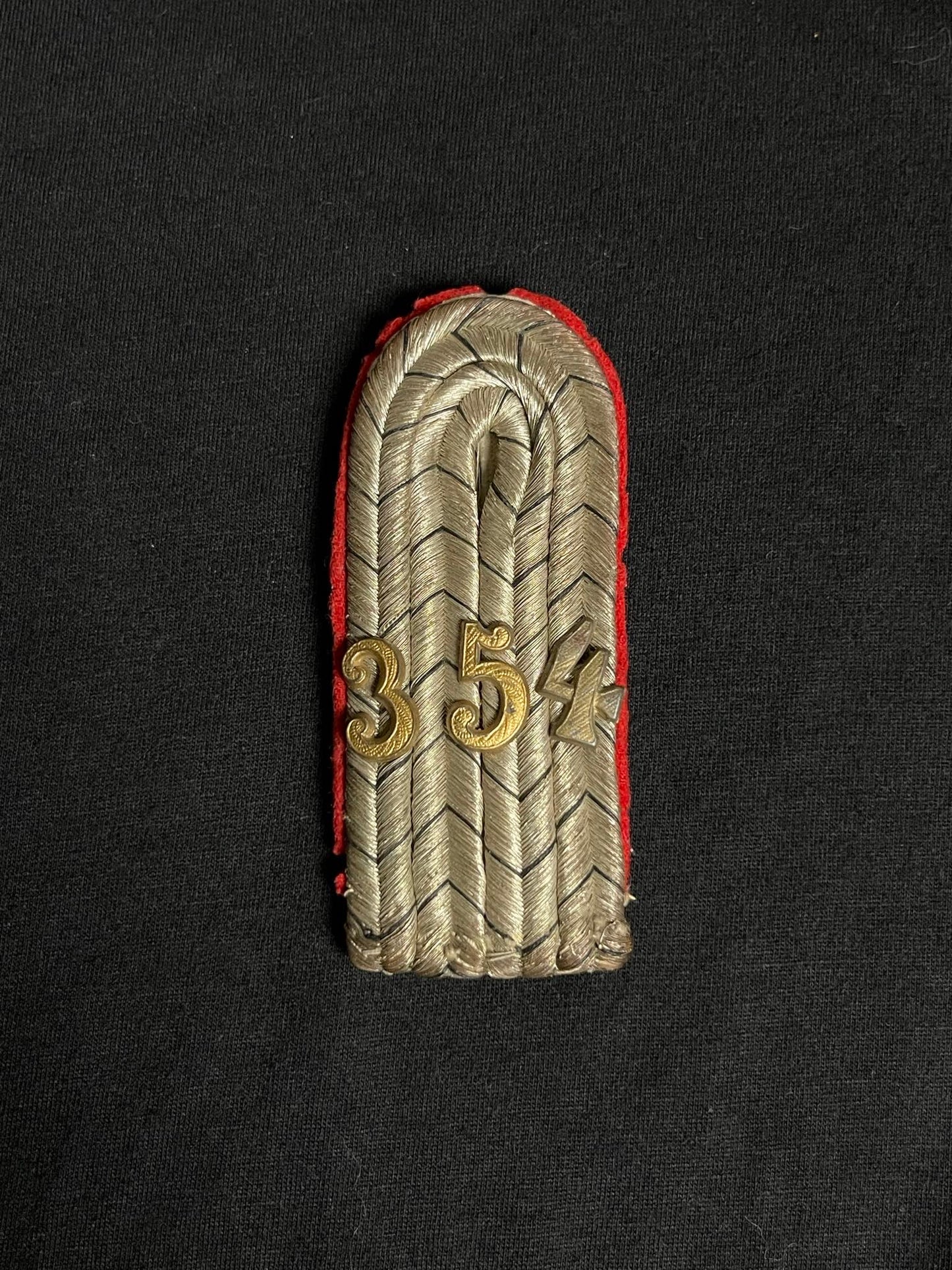 IMPERIAL GERMAN PRUSSIAN ARTILLERY 354TH REGIMENT SHOULDER BOARD RARE