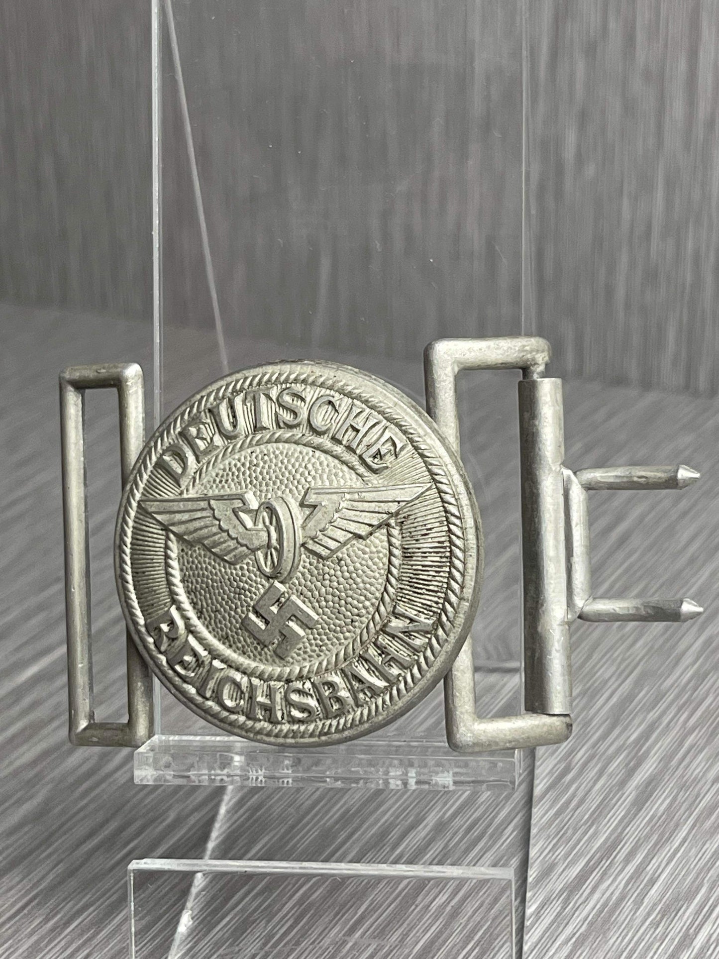 GERMAN WW2 DEUTSCHE REICHSBAHN BAHNSCHUTZ POLIZEI LEADER'S BUCKLE BY ASSMAN