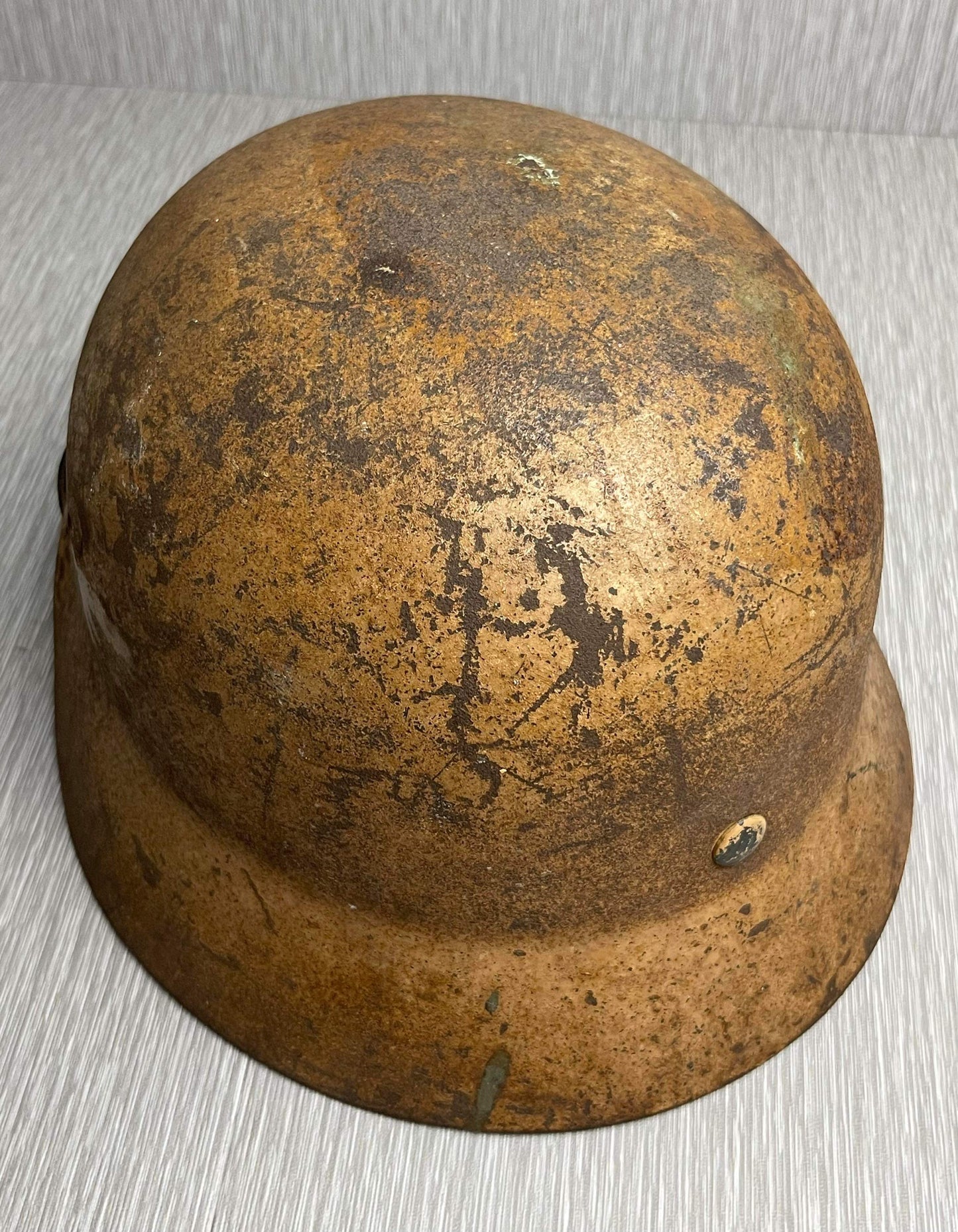 GERMAN WW2 M35 DD DEUTSCHE AFRIKA KORPS LUFTWAFFE CAMOUFLAGED HELMET